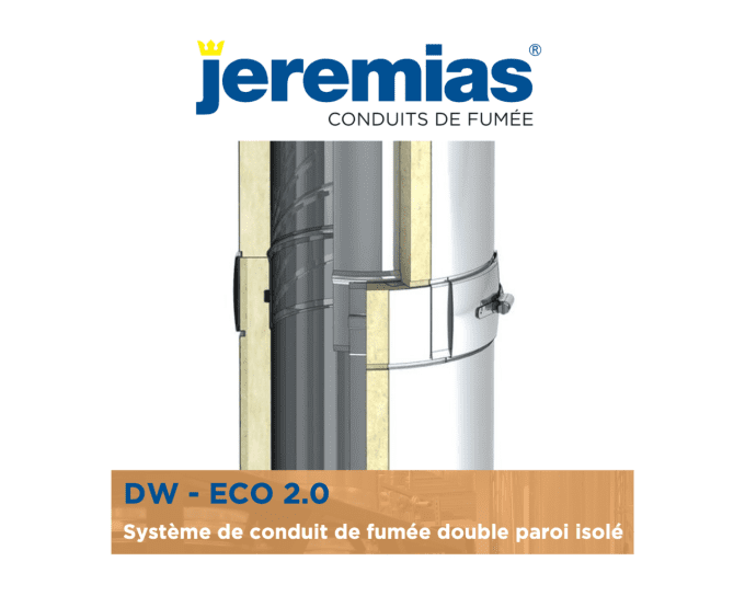 Conduits de fumée double peau isolé JEREMIAS DW-ECO 2.0 316L/304
