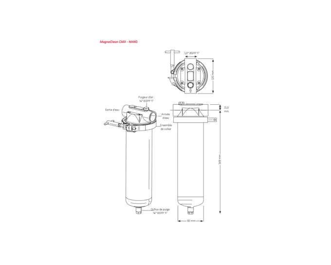 optelium adey magnaclean cmx nano filter schéma 