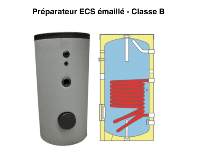 Préparateur ECS émaillé + anodes + résistance